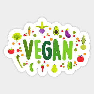 Vegan design with vegatables Sticker